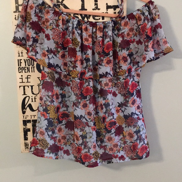 Manguun Floral Blouse Thin Strap & Drop Shoulder - Picture 3 of 9